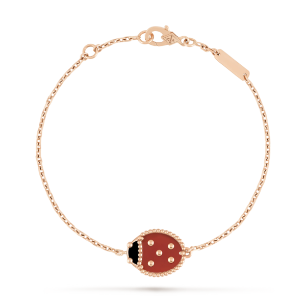 LUCKY SPRING CLOSED WINGS BUG PINK GOLD BRACELET