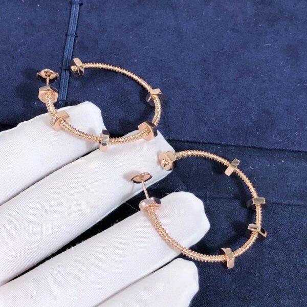 NUTS AND BOLTS PINK GOLD EARRINGS - Image 7