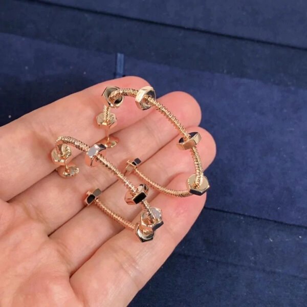 NUTS AND BOLTS PINK GOLD EARRINGS - Image 3