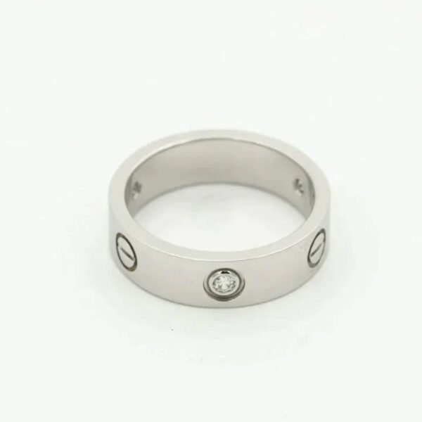 LOVE RING 5.5MM 3 DIAMONDS SILVER - Image 2