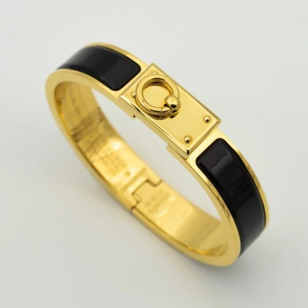 H RING LOCK BRACELET 12MM BLACK - Image 2