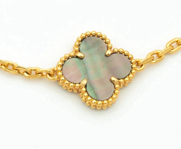 CLOVER BRACELET 5 MOTIFS MOP AND DIAMOND - Image 3