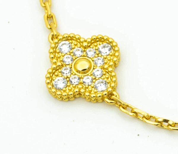 CLOVER BRACELET 5 MOTIFS GOLD DIAMOND - Image 3