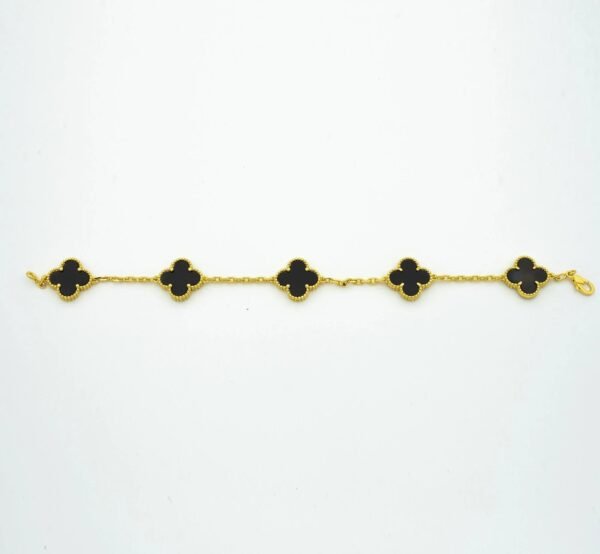 CLOVER BRACELET 5 MOTIFS ONYX - Image 2
