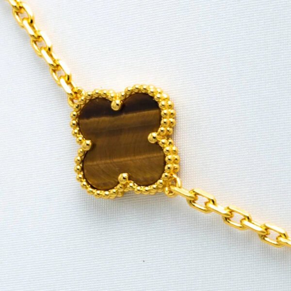 VINTAGE TIGER EYE NECKLACE 10 MOTIFS GOLD - Image 4
