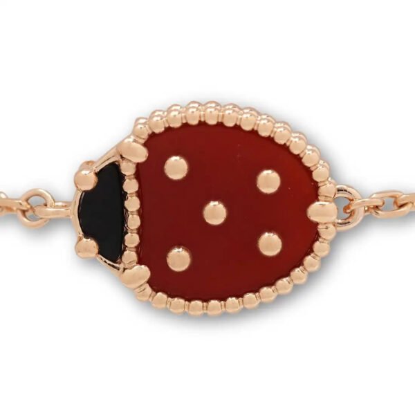 LUCKY SPRING CLOSED WINGS BUG PINK GOLD BRACELET - Image 9