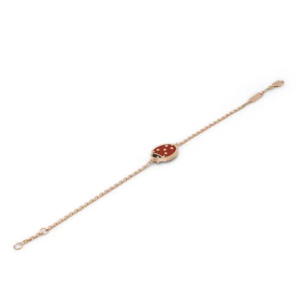 LUCKY SPRING CLOSED WINGS BUG PINK GOLD BRACELET - Image 5