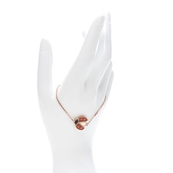 LUCKY SPRING OPEN WINGS BUG PINK GOLD BRACELET - Image 17
