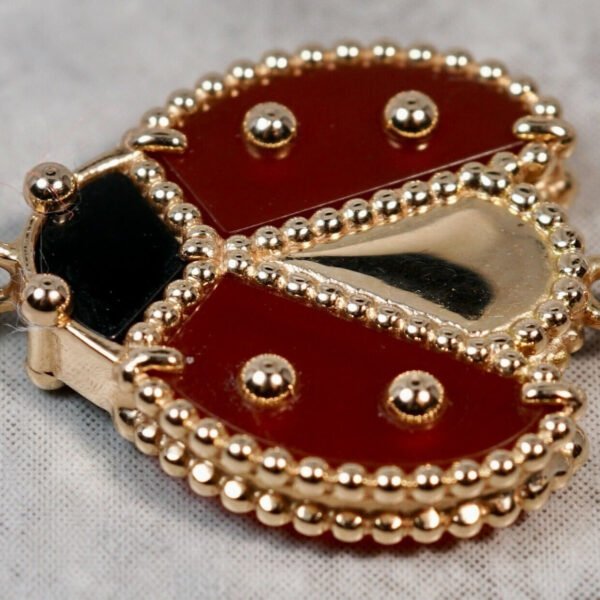 LUCKY SPRING OPEN WINGS BUG PINK GOLD BRACELET - Image 9