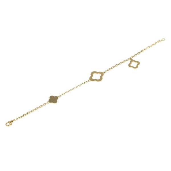 PURE CLOVER GOLD BRACELET 3 MOTIFS - Image 5