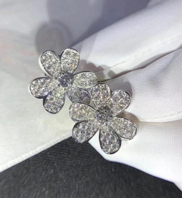 FRIVOLE SILVER FLOWER DIAMOND EARRINGS - Image 7