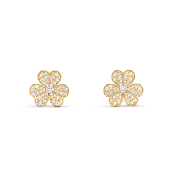 FRIVOLE GOLD FLOWER DIAMOND EARRINGS