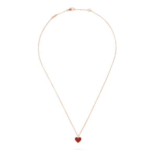 SWEET CLOVER CARNELIAN HEART NECKLACE