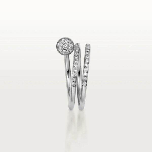 JUSTE RING 1.8MM SILVER DOUBLE ROW DIAMONDS - Image 4