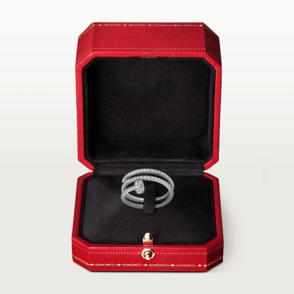 JUSTE RING 1.8MM SILVER DOUBLE ROW DIAMONDS - Image 9