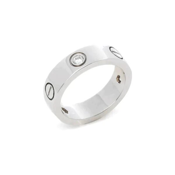 LOVE RING 5.5MM 3 DIAMONDS SILVER - Image 3