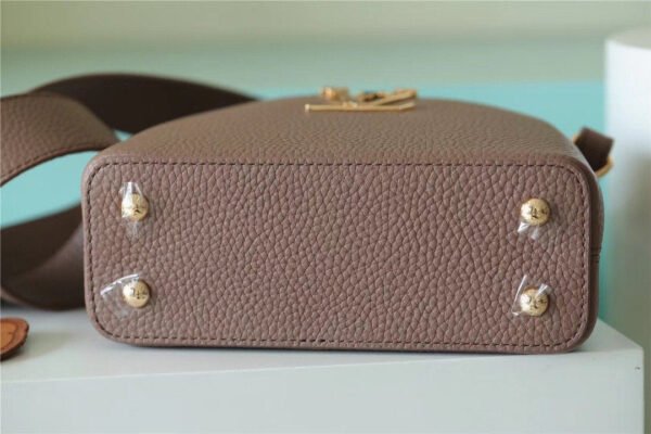 LV Capucines Mini Taurillon Light Brown For Women,  Shoulder And Crossbody Bags 21cm/8.3in LV M56071 - Image 4