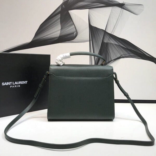 YSSL Cassandra Medium Top Handle Bag In Grain Dark Green For Women 9.6in/24.5cm YSL - Image 4