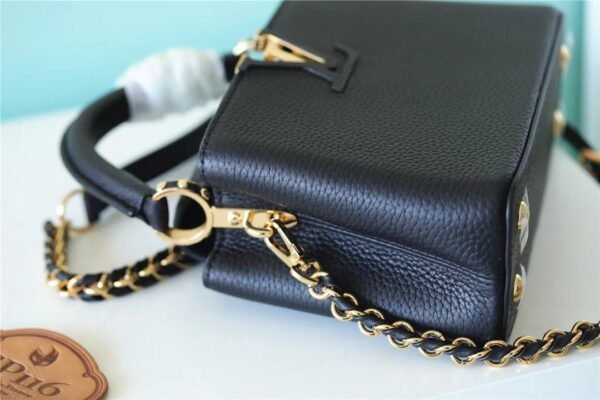 LV Capucines Mini Taurillon Black For Women,  Shoulder And Crossbody Bags 21cm/8.3in LV - Image 6