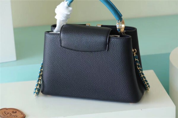 LV Capucines BB Taurillon Black/Blue For Women, Women's Bags, Shoulder And Crossbody Bags 10.6in/27cm LV - Image 8