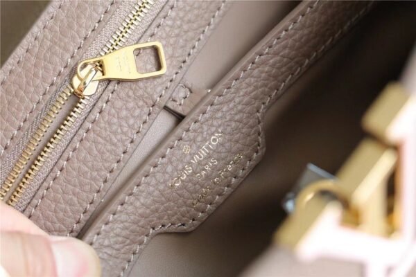 LV Capucines BB Taurillon Smokey Brown Green/ Creme/ Pink For Women, Women's Bags, Shoulder And Crossbody Bags 10.6in/27cm LV - Image 8