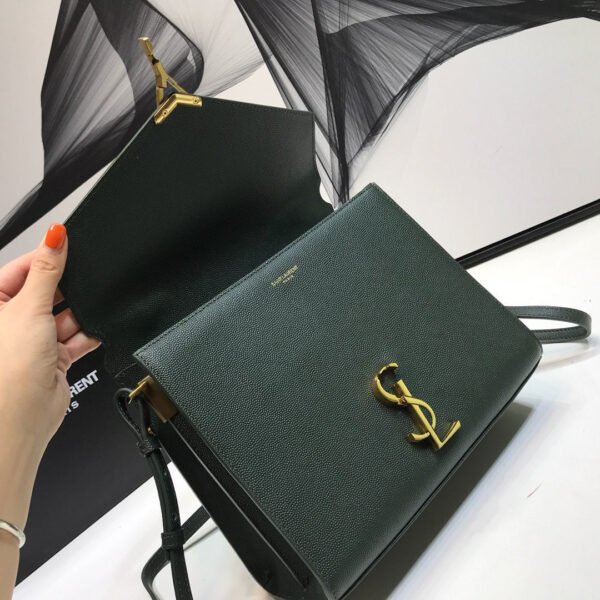 YSSL Cassandra Medium Top Handle Bag In Grain Dark Green For Women 9.6in/24.5cm YSL - Image 2