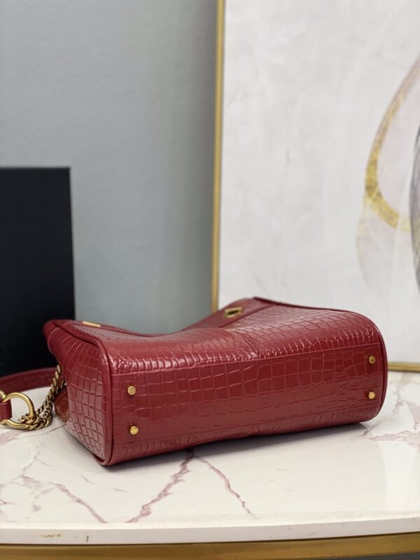 YSSL Claude-Effect Tote Bag Red For Women 11in/28cm YSL 64028116J0W - Image 2