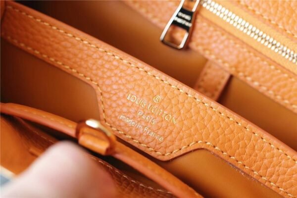 LV Capucines Mini Taurillon Jaune Sunbeam For Women,  Shoulder And Crossbody Bags 21cm/8.3in LV - Image 5