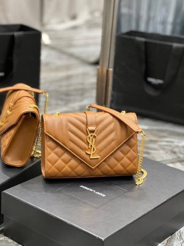 YSSL Small Bag Dark Natural In Mix Matelasse For Women 8.2in/21cm YSL 600195BOW919207 - Image 7