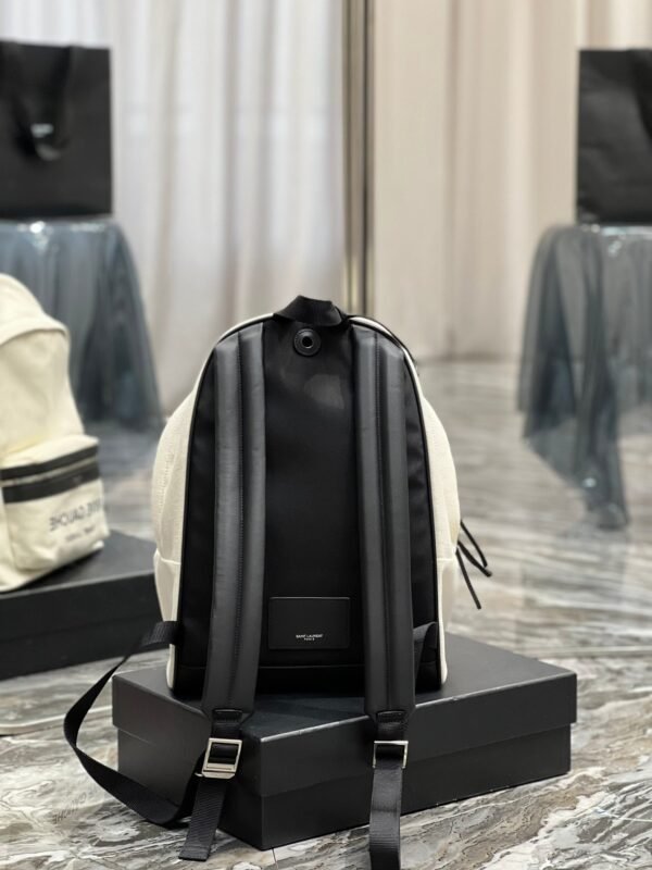 YSSL City Backpack In Canvas Unisex For Women 13.8in/35cm White YSL - Image 7