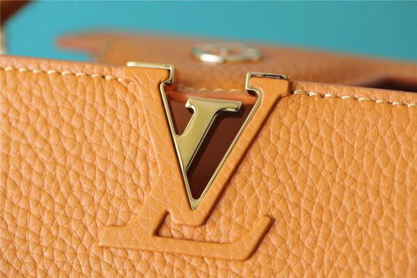 LV Capucines Mini Taurillon Jaune Sunbeam For Women,  Shoulder And Crossbody Bags 21cm/8.3in LV - Image 7
