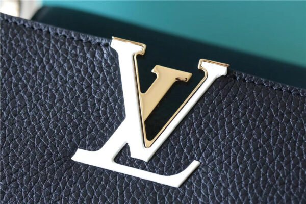 LV Capucines BB Taurillon Black/Blue For Women, Women's Bags, Shoulder And Crossbody Bags 10.6in/27cm LV - Image 9