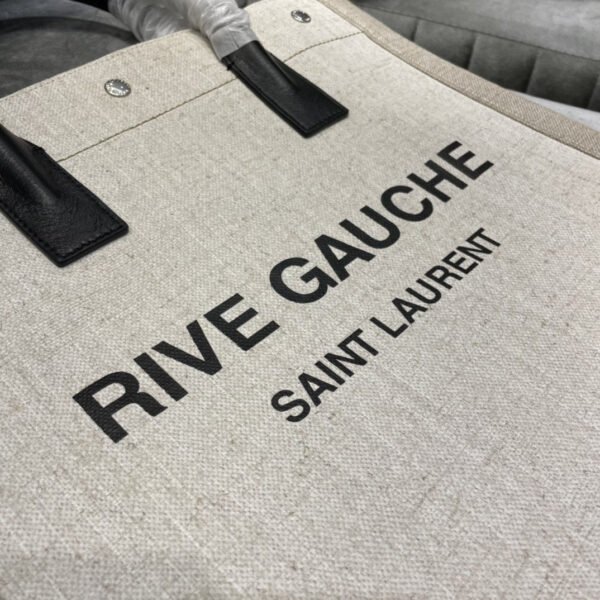 YSSL Rive Gauche North/South Tote Bag In Printed Linen For Women 15.3in/39cm YSL 632539FAABR9083 - Image 2