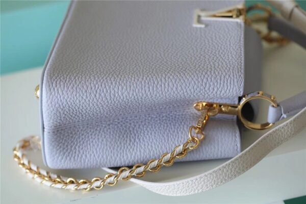 LV Capucines MM Taurillon Light Blue/ Creme For Women,  Shoulder And Crossbody Bags 31.5cm/12.4in LV - Image 9