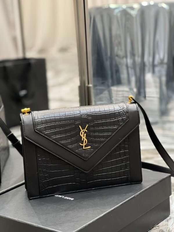 YSSL Gaby Satchel Bag In Black With Gold Toned Hardware For Women 10.2in/26cm YSl 695724DZEUW1000 - Image 2