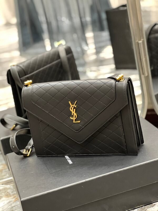 YSSL Gaby Satchel Bag In Black With Gold Toned Hardware For Women 10.2in/26cm 6688631EL071000 - Image 2