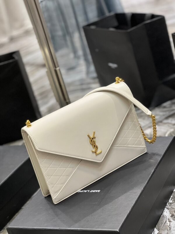 YSSL Gaby Chain Bag White With Gold Hardware For Women 10.4in/27cm YSL - Image 2