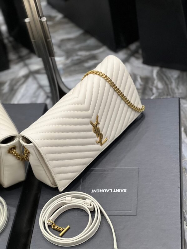 YSSL Kata 99 Chain Bag White With Gold Hardware For Women 10.2in/26cm YSL - Image 2