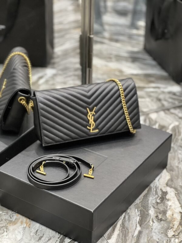YSSL Kata 99 Chain Bag Black With Gold Hardware For Women 10.2in/26cm YSL - Image 2