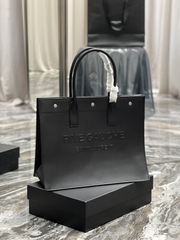 YSSL Rive Gauche Small Tote Bag In Black Noir For Women 15.4in/39cm YSL 686266CWTFE1000 - Image 2