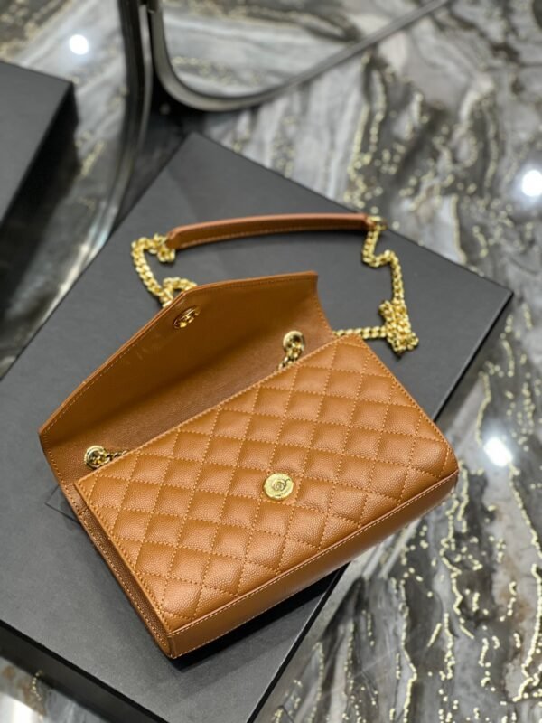 YSSL Small Bag Dark Natural In Mix Matelasse For Women 8.2in/21cm YSL 600195BOW919207 - Image 8