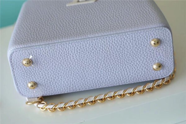 LV Capucines Mini Taurillon Light Blue/ Creme For Women,  Shoulder And Crossbody Bags 21cm/8.3in LV - Image 3