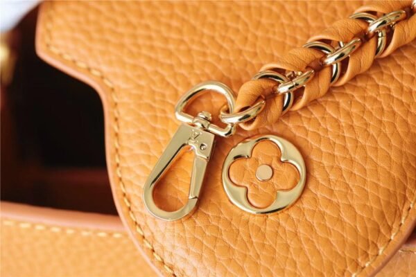 LV Capucines Mini Taurillon Jaune Sunbeam For Women,  Shoulder And Crossbody Bags 21cm/8.3in LV - Image 4