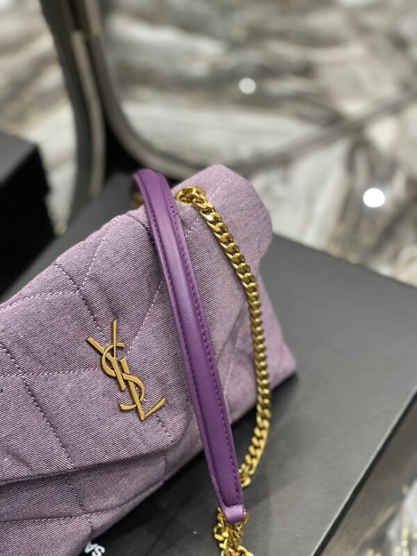 YSSL Puffer Toy Bag Blesched Lilac In Denim For Women 9in/23cm YSL - Image 9