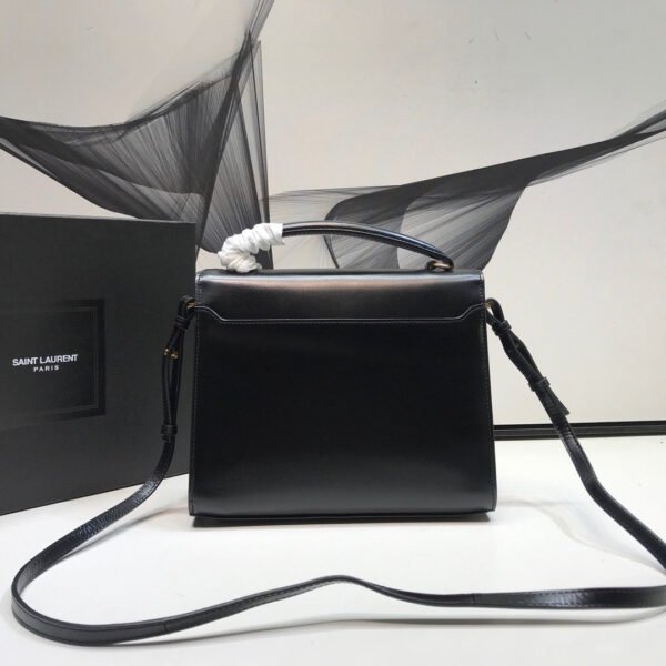 YSSL Cassandra Medium Top Handle Bag In Grain Black For Women 9.6in/24.5cm YSL 623931BOW0W1000 - Image 9