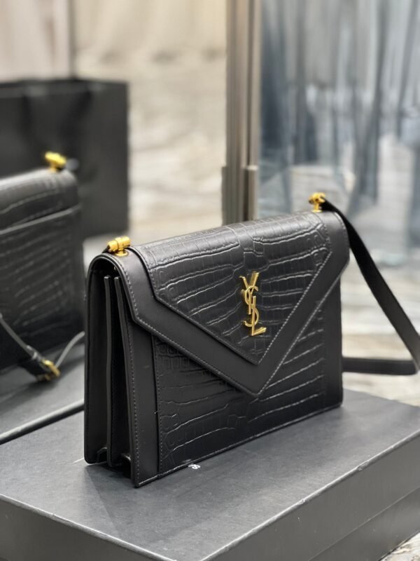 YSSL Gaby Satchel Bag In Black With Gold Toned Hardware For Women 10.2in/26cm YSl 695724DZEUW1000 - Image 3