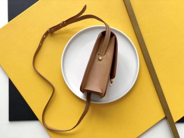 YSSL Kaia North/South Satchel Bag In Vegetable Tanned Brown Material With Gold Hardware For Women 6.6in/18cm YSL 668809BWR6W2725 - Image 3