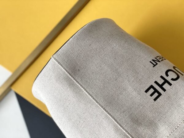 YSSL Rive Gauche Bucket Bag In Linen With Black Strap For Women 11.4in/30cm YSL 669299FAAAZ9024 - Image 3