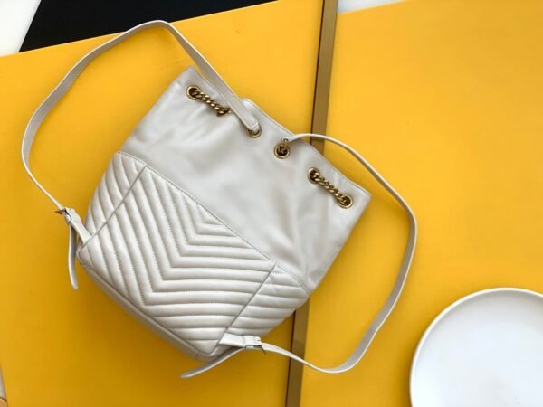 YSSL Joe Backpack In Monogram With Bronze-Toned Hardware White For Women 11.5in/22cm YSL 6726091EL079207 - Image 3
