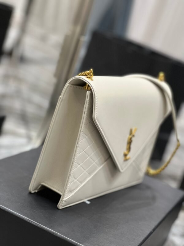 YSSL Gaby Chain Bag White With Gold Hardware For Women 10.4in/27cm YSL - Image 3